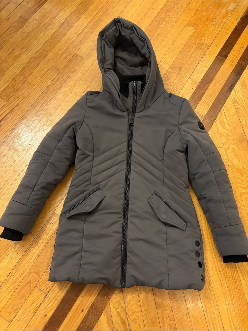 Point Zero Kids Hooded Puffer Jacket in Gray